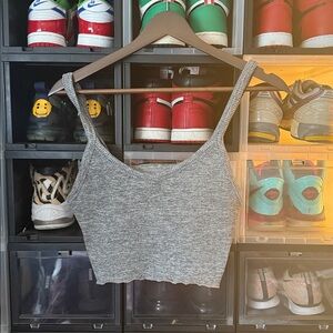 Gray crop top
